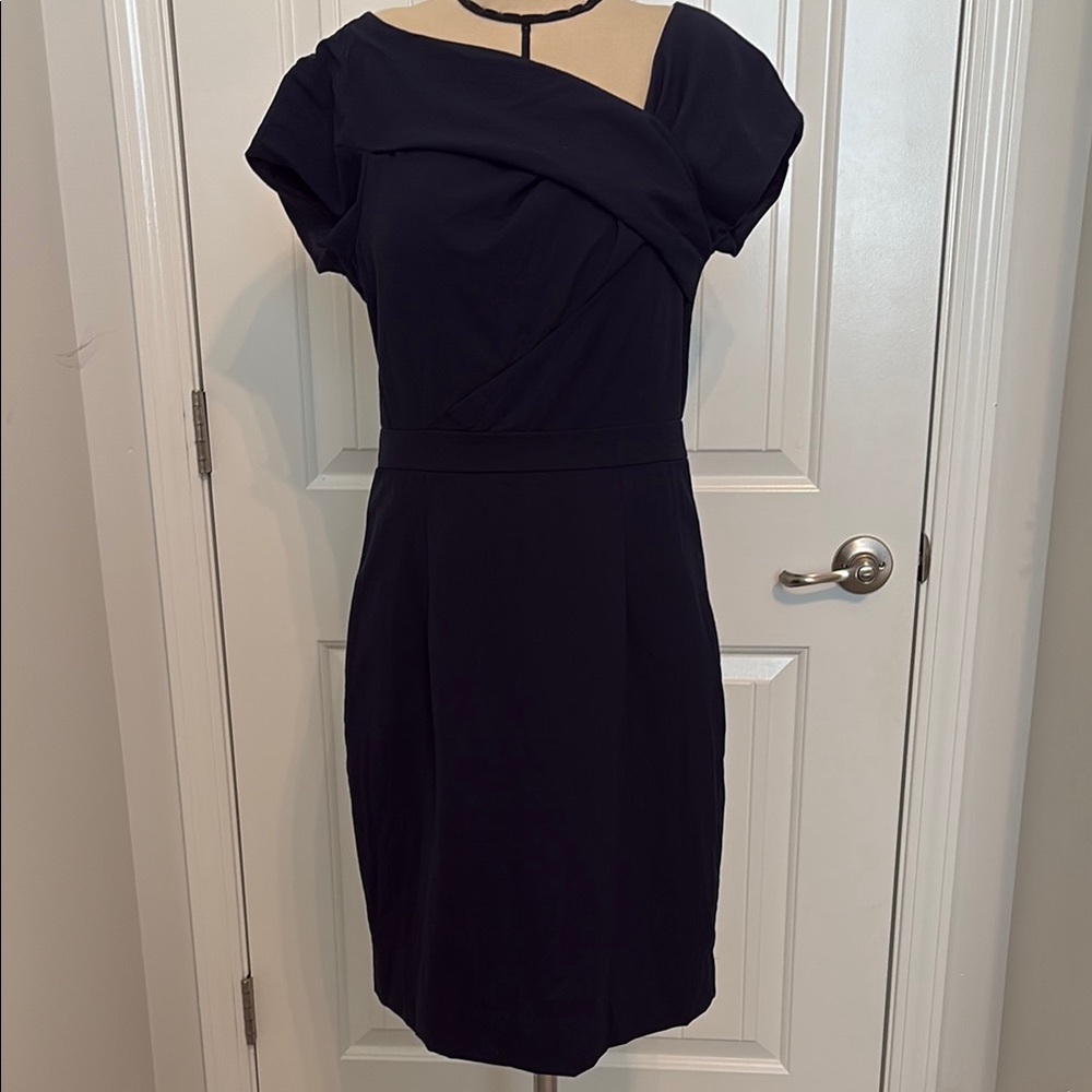 Navy Asymmetric J Crew Dress